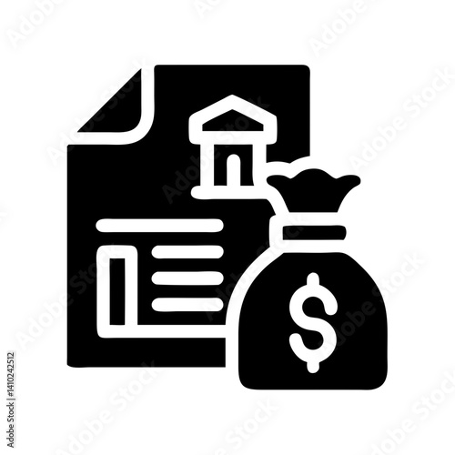 Loan Documents with Money Bag Icon  