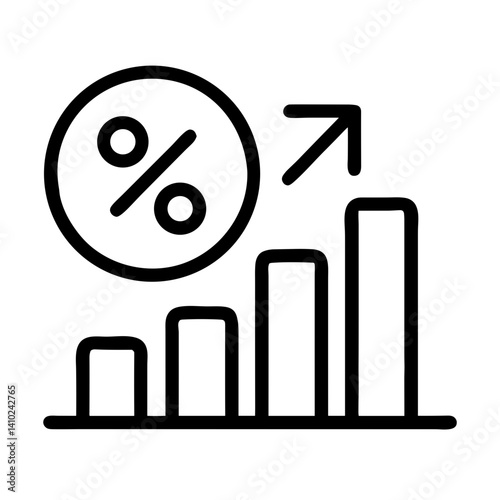 Percentage Icon Representing Increasing Interest Rates  