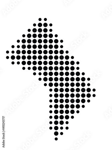 Symbol Map of the Federal District Washington, District of Columbia (United States of America) showing the state with a pattern of black circles