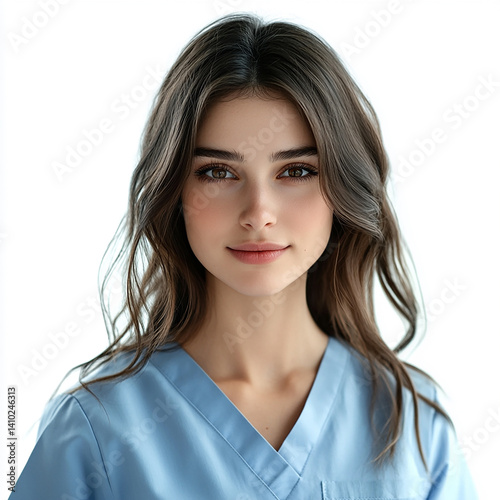 Obraz na płótnie Beautiful nurse close-up, doctor and nurse portrait close-up w salonie