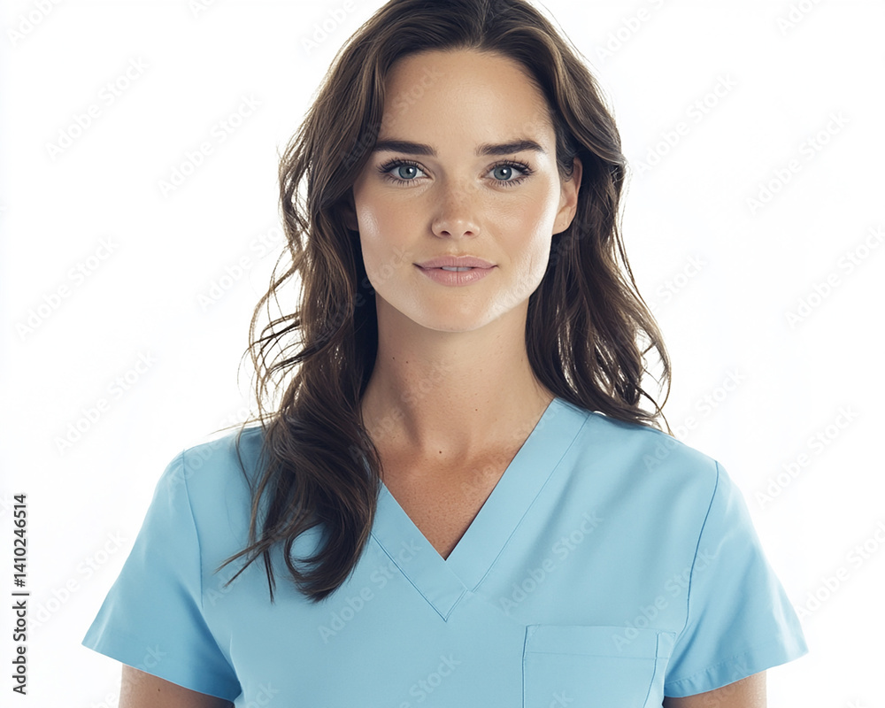 Beautiful nurse close-up, doctor and nurse portrait close-up