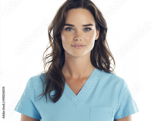 Obraz na płótnie Beautiful nurse close-up, doctor and nurse portrait close-up w salonie