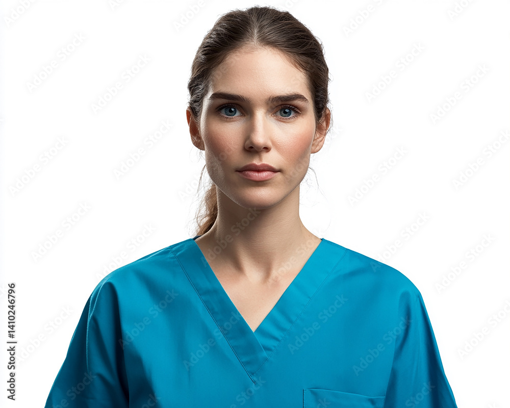 Beautiful nurse close-up, doctor and nurse portrait close-up
