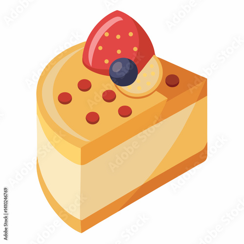 A round cake topped with a fresh strawberry, showcasing a smooth frosting and a simple, elegant design.