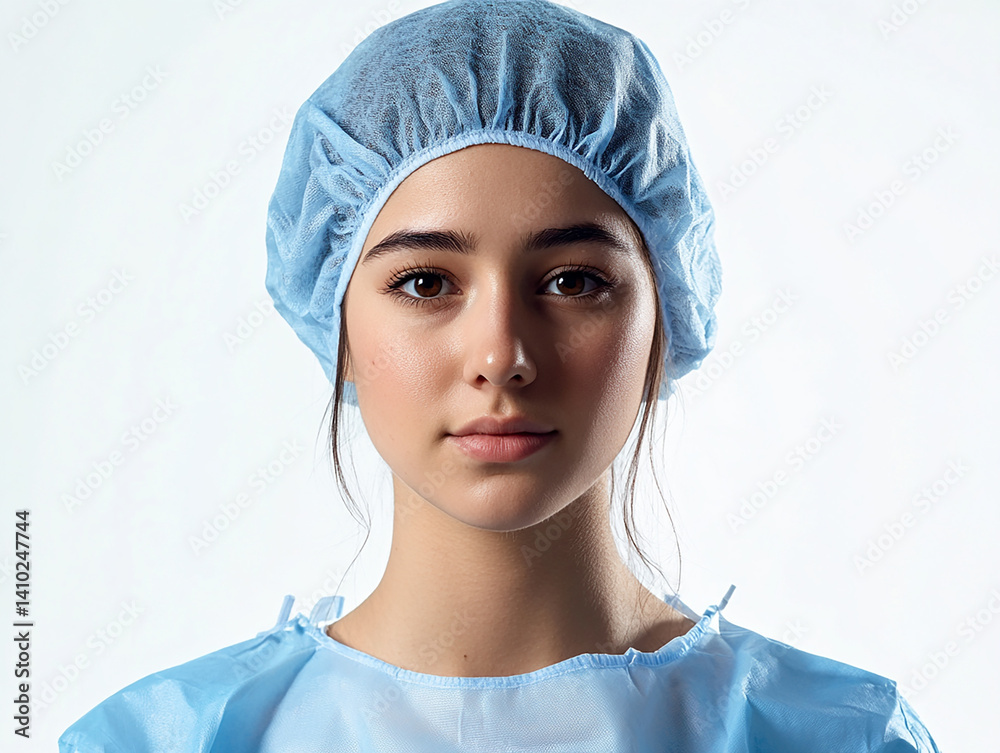 Beautiful nurse close-up, doctor and nurse portrait close-up