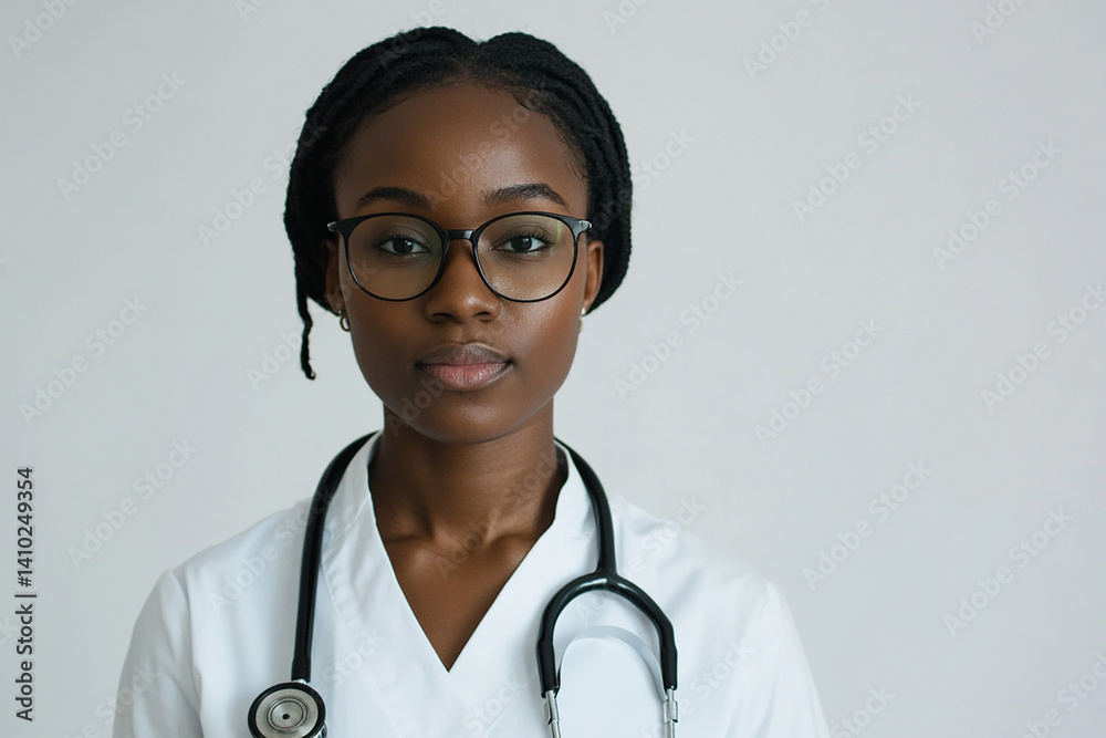 Beautiful nurse close-up, doctor and nurse portrait close-up