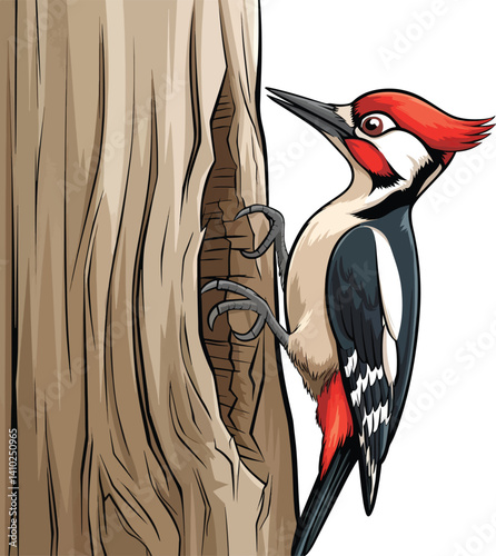 Cute Woodpecker Vector