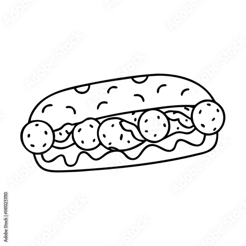 meatball sub icon, meatball sub vector illustration-simple illustration of meatball sub, perfect for meatball sub logos and icons