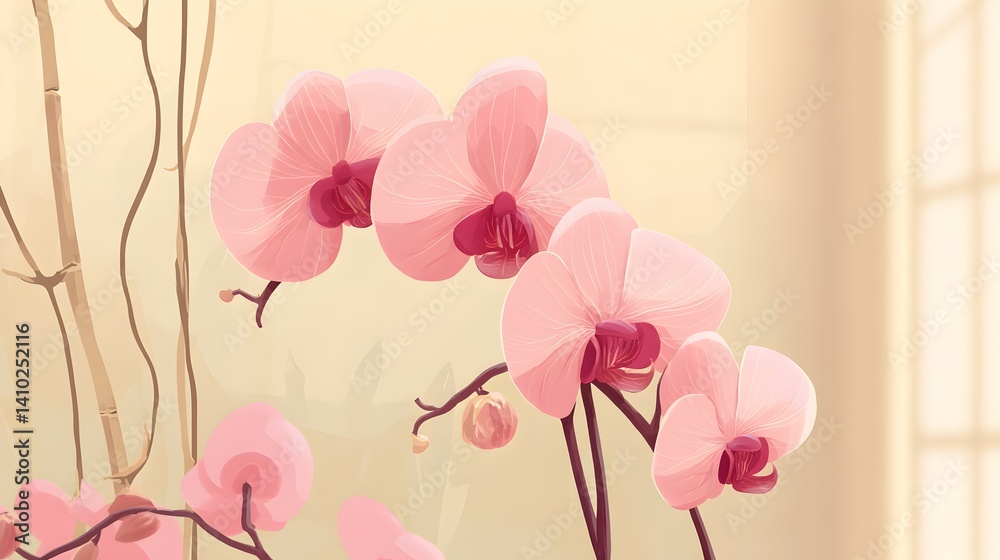 Fototapeta premium A drawing of a bunch of white flowers