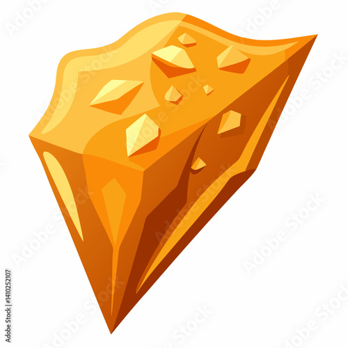 A close-up view of a golden stone with a smooth surface, reflecting light and showcasing its rich golden hue.