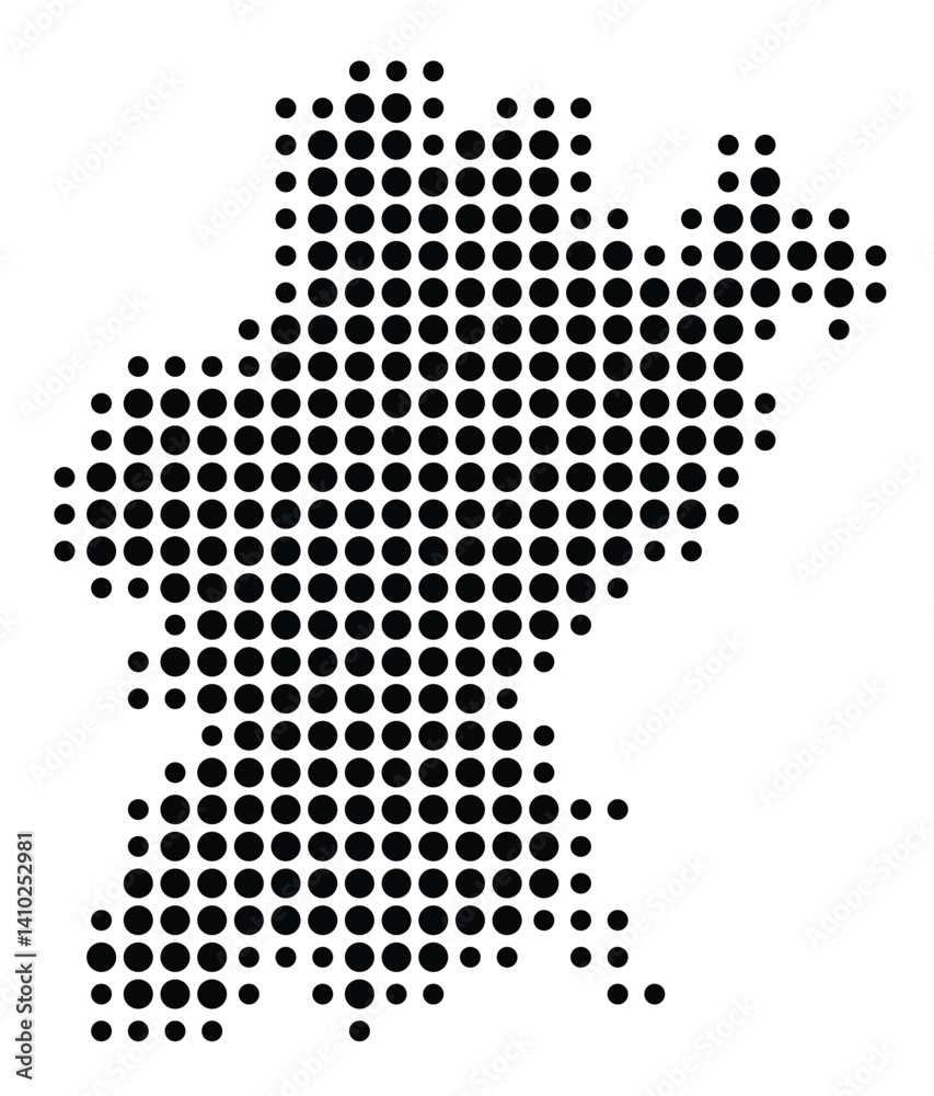 Symbol Map of the District Santarem (Portugal) showing the territory with a pattern of black circles Symbol Map of the District Santarem (Portugal) showing the territory with a pattern of black circles