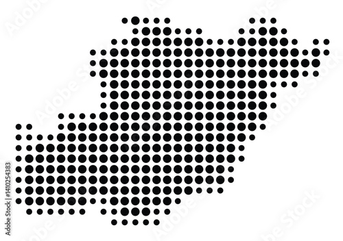Symbol Map of the District Beja (Portugal) showing the territory with a pattern of black circles photo
