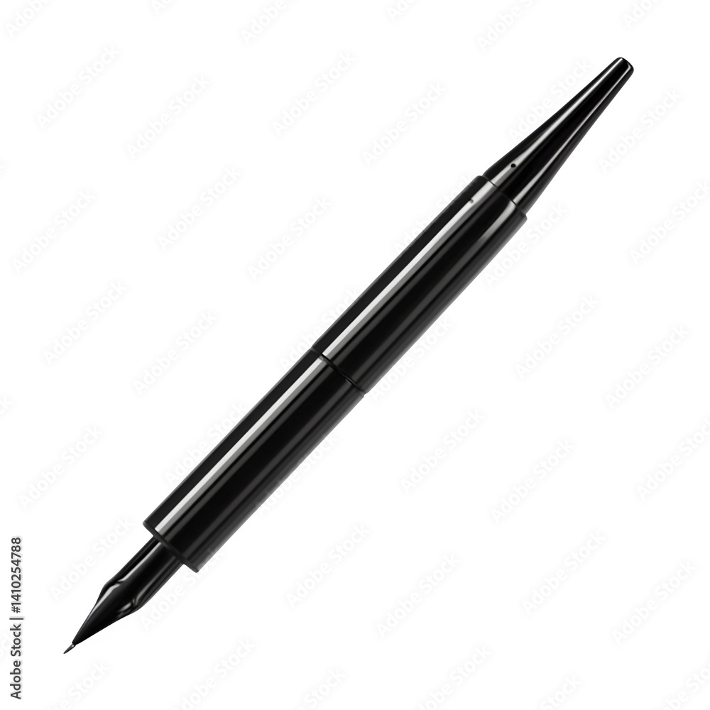 Eyeliner pen with felt tip, jet black color, precise beauty tool isolated on white Eyeliner pen with felt tip, jet black color, precise beauty tool isolated on white