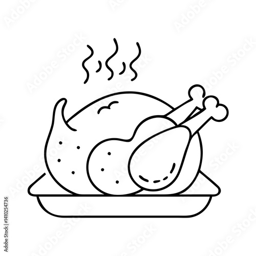 roasted chicken icon, roasted chicken vector illustration-simple illustration of roasted chicken, perfect for roasted chicken logos and icons