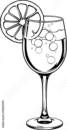 Sparkling Orange Cocktail in Elegant Glass Festive Drink