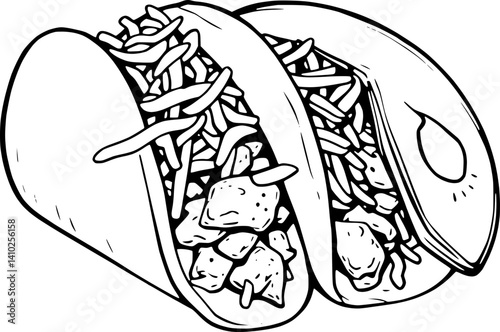 Delicious Chicken Tacos with Shredded Cheese Filling