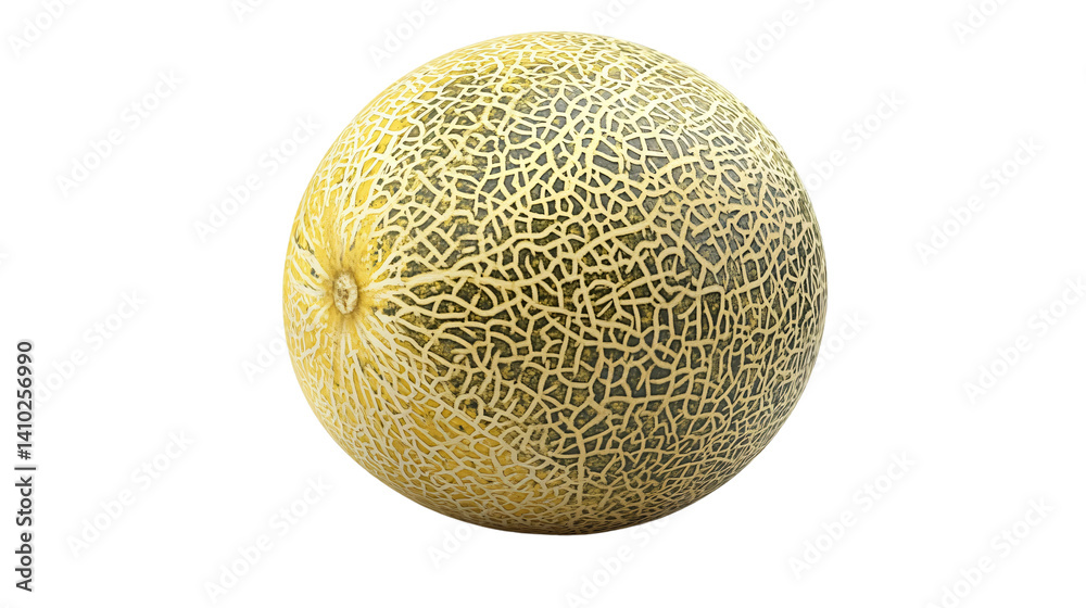 Fresh Juicy Ripe Melon on White Background in Tilted Angle Fresh Juicy Ripe Melon on White Background in Tilted Angle