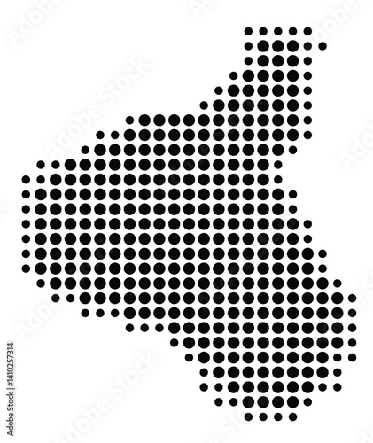 Symbol Map of the Regional Council Taranaki (New Zealand) showing the territory with a pattern of black circles