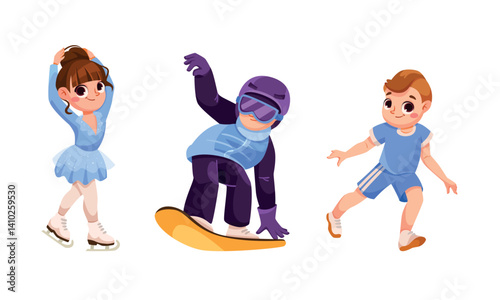 Dynamic and Enthusiastic Kids Engaging in Various Fun Sports Activities and Hobbies