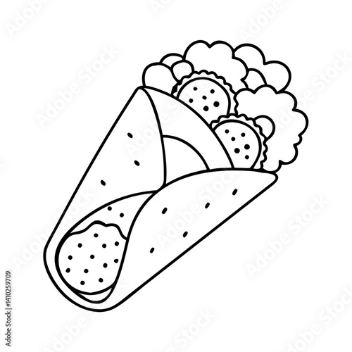 falafel wrap icon, falafel wrap vector illustration-simple illustration of falafel wrap, perfect for falafel wrap logos and icons