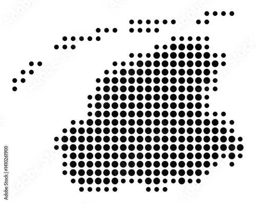 Symbol Map of the Province Friesland (Netherlands) showing the territory with a pattern of black circles