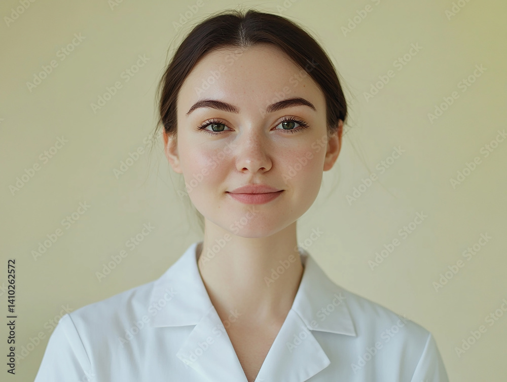 Beautiful nurse close-up, doctor and nurse portrait close-up