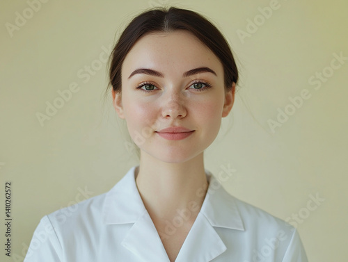 Obraz na płótnie Beautiful nurse close-up, doctor and nurse portrait close-up w salonie