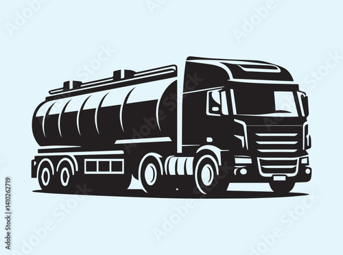 Solid Black Tanker Truck Silhouette