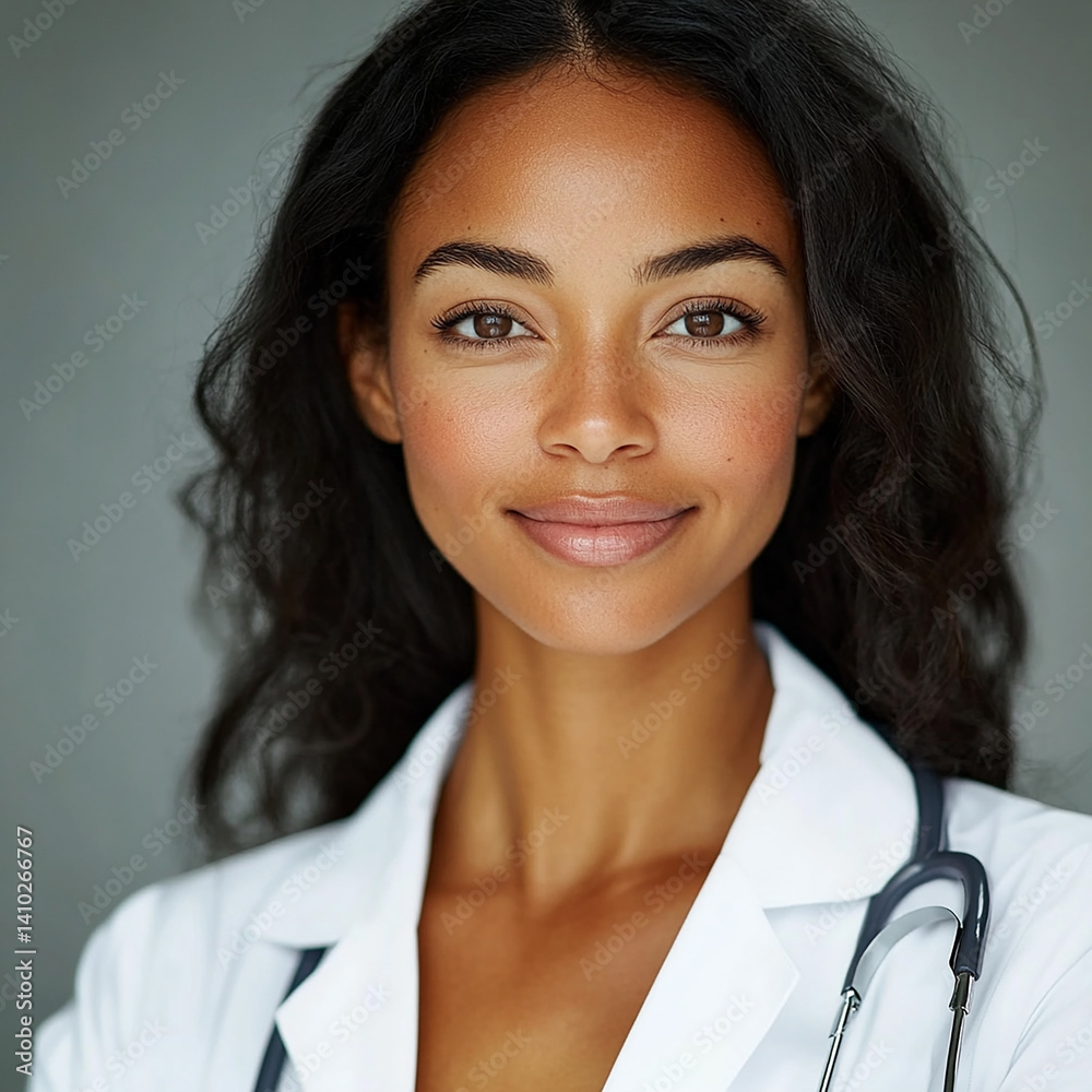Beautiful nurse close-up, doctor and nurse portrait close-up