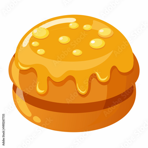 Honey Glaze donut with shiny glaze on white background