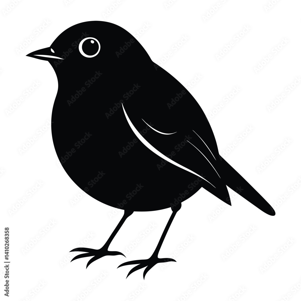 Obraz premium Robin bird silhouette.