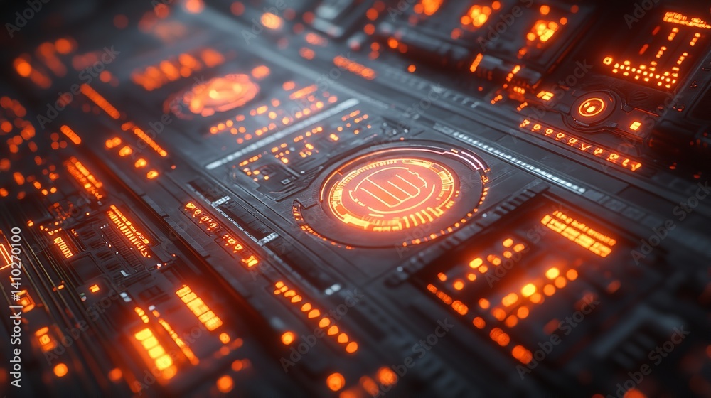 Abstract technology circuit board background future tech digital system motherboard design orange glow Abstract technology circuit board background future tech digital system motherboard design orange glow