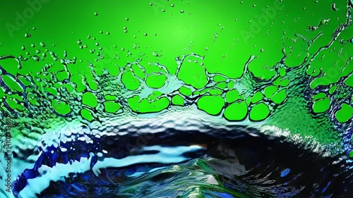water drops on green background
