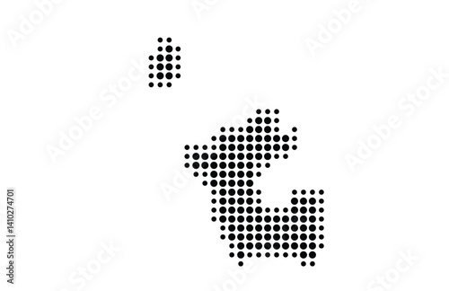 Symbol Map of the Union Territory Dadra and Nagar Haveli and Daman and Diu (India) showing the territory with a pattern of black circles photo