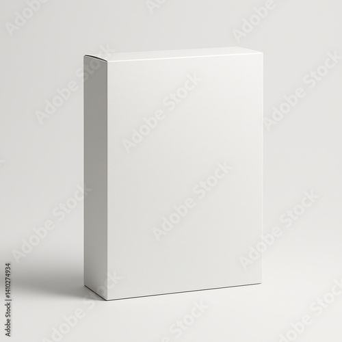 Blank White Cereal Box on Neutral Background for Versatile Cereal Branding Mockup, Ideal for Custom Packaging Design and Brand Presentation