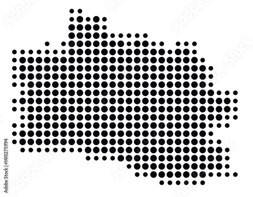 Symbol Map of the Province Jawa Barat (Indonesia) showing the territory with a pattern of black circles