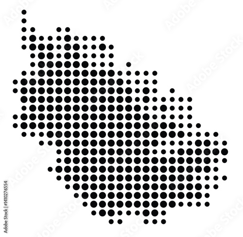 Symbol Map of the Province Riau (Indonesia) showing the territory with a pattern of black circles