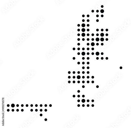 Symbol Map of the Province Maluku Utara (Indonesia) showing the territory with a pattern of black circles