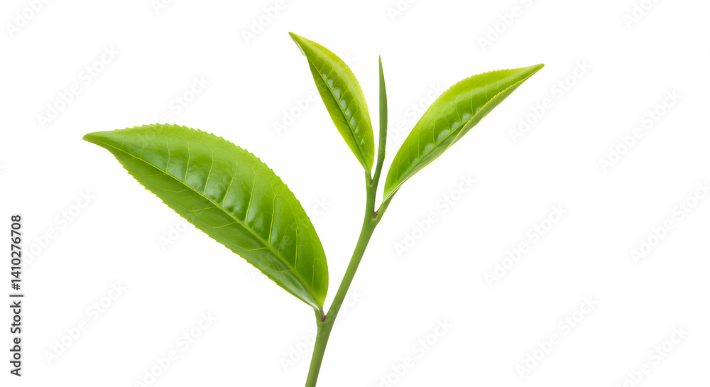 Fototapeta premium Green leaf isolated on white background