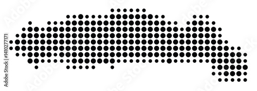 Symbol Map of the Province Gorontalo (Indonesia) showing the territory with a pattern of black circles