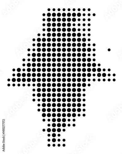 Symbol Map of the Province Kalimantan Timur (Indonesia) showing the territory with a pattern of black circles