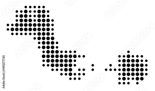 Symbol Map of the Province Bangka-Belitung (Indonesia) showing the territory with a pattern of black circles