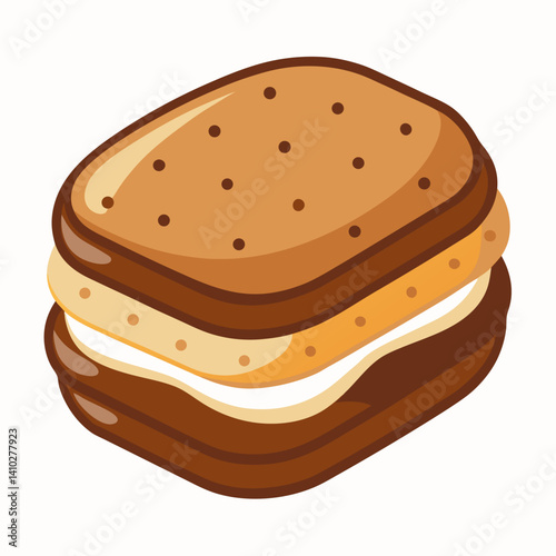 Isometric illustration of a sandwich icon, featuring layers of bread, lettuce, and other fillings in a 3D perspective.