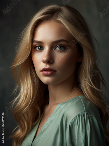 portrait of a young woman with blonde hairs