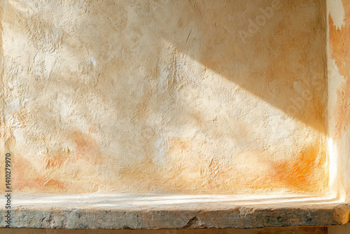 Textured plaster in Mediterranean style - a warm, slightly rough surface with natural color transitions gives the interior a cozy and traditional look photo