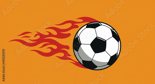 soccer ball with fire