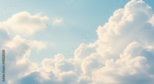 Majestic clouds drifting in the blue sky during a sunny day outdoors