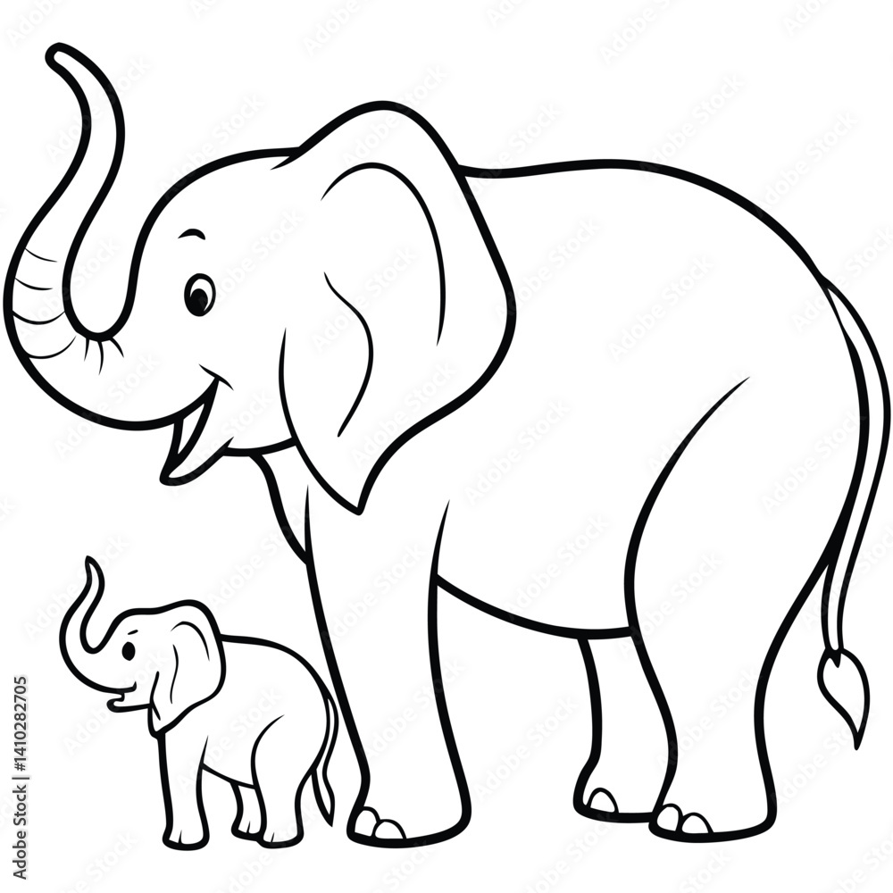 Fototapeta premium African Elephant illustration flat vector design 