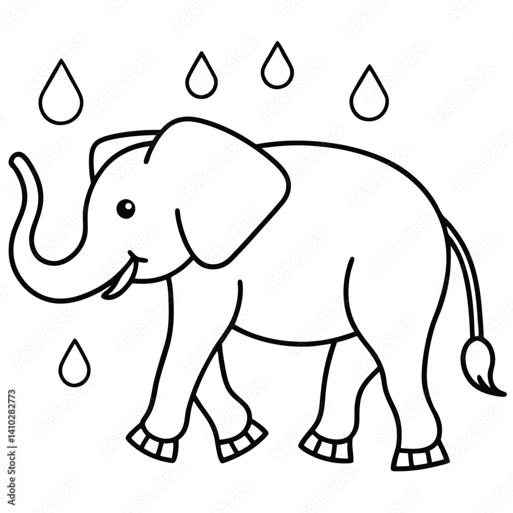 Fototapeta premium African Elephant illustration flat vector design