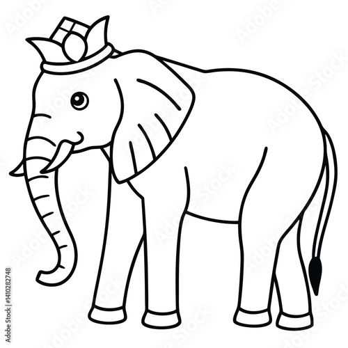 African Elephant illustration flat vector design
